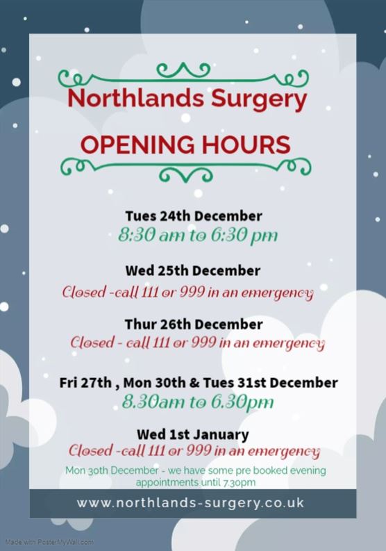 Christmas Opening Hours